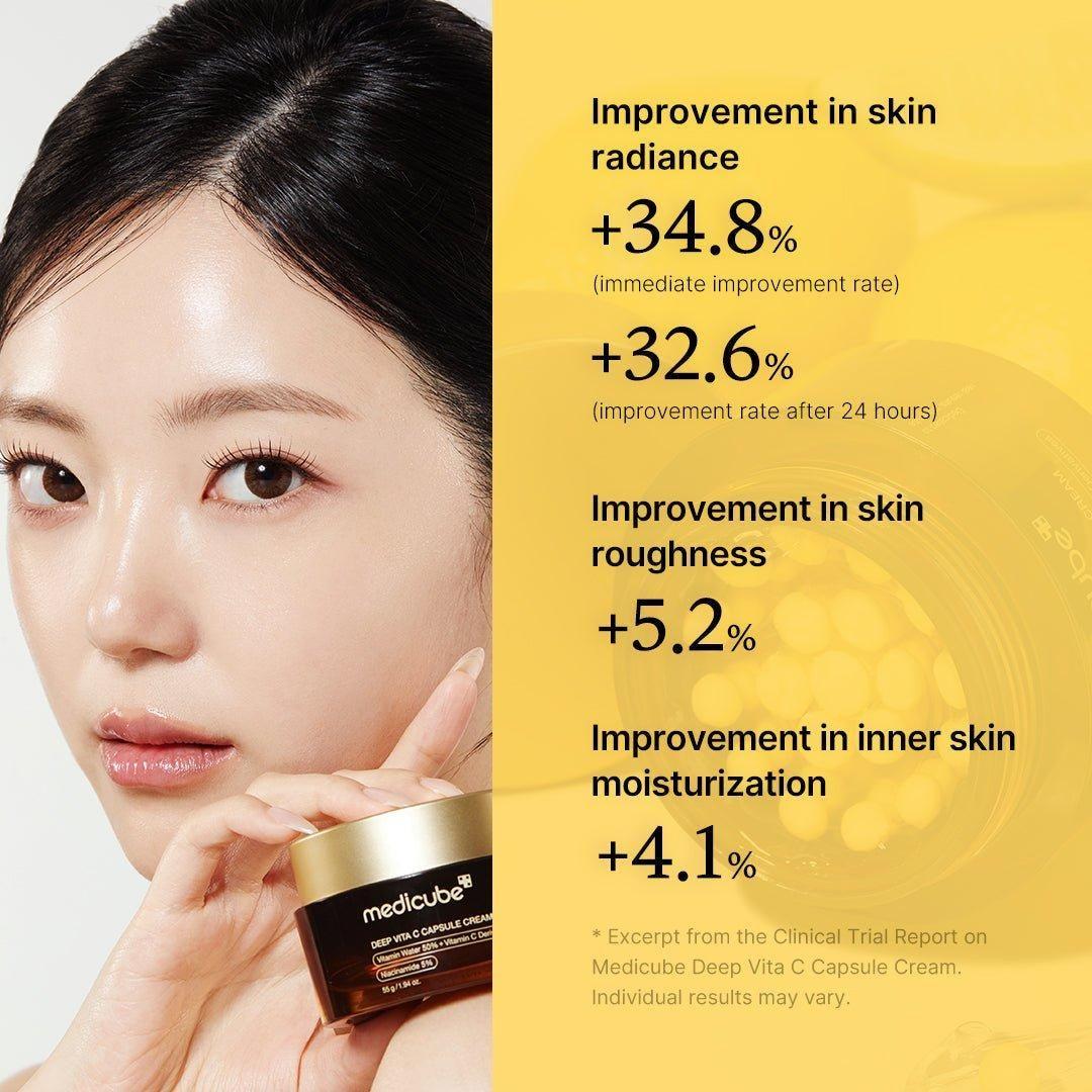 Medicube Deep Vita C Capsule Cream – Brightening & Spot Care with Dual - Texture Vitamin Capsules (50 Capsules) - Zahra Lab