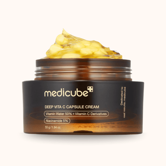 Medicube Deep Vita C Capsule Cream – Brightening & Spot Care with Dual - Texture Vitamin Capsules (50 Capsules) - Zahra Lab
